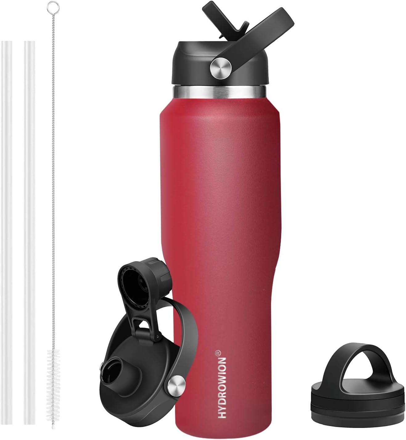 HYDROWION 40 oz Insulated Water Bottle with Straw for Travel