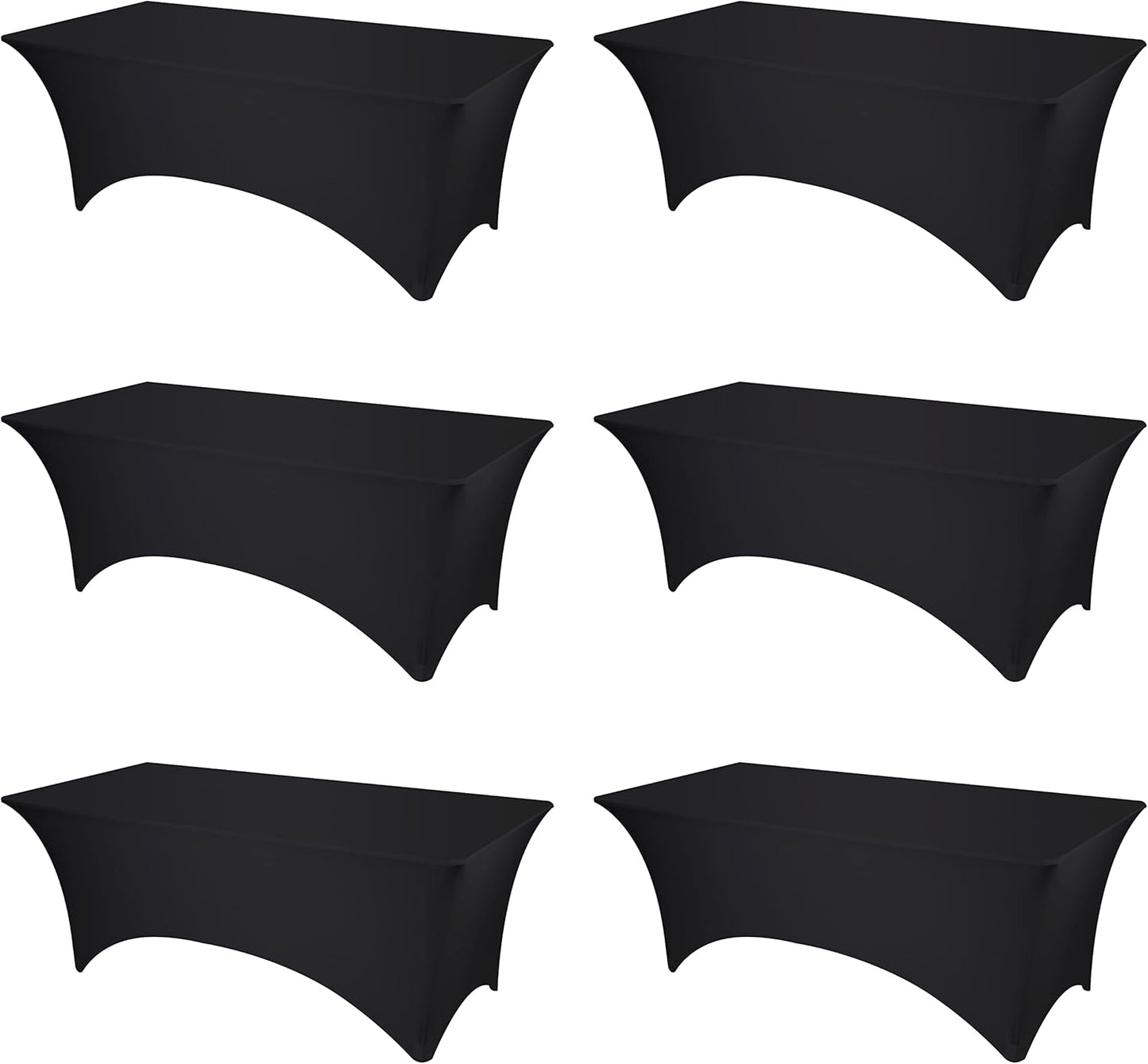 Black Fitted Spandex Table Covers for 8ft Rectangle Tables