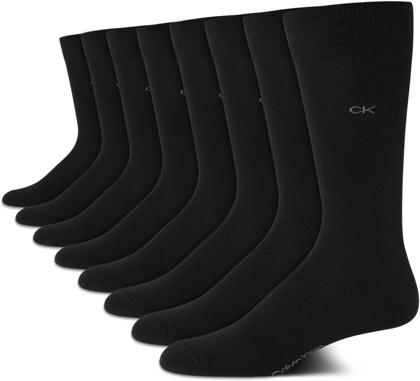 Calvin Klein Men's Dress Socks - 8 Pack Breathable Cotton Crew