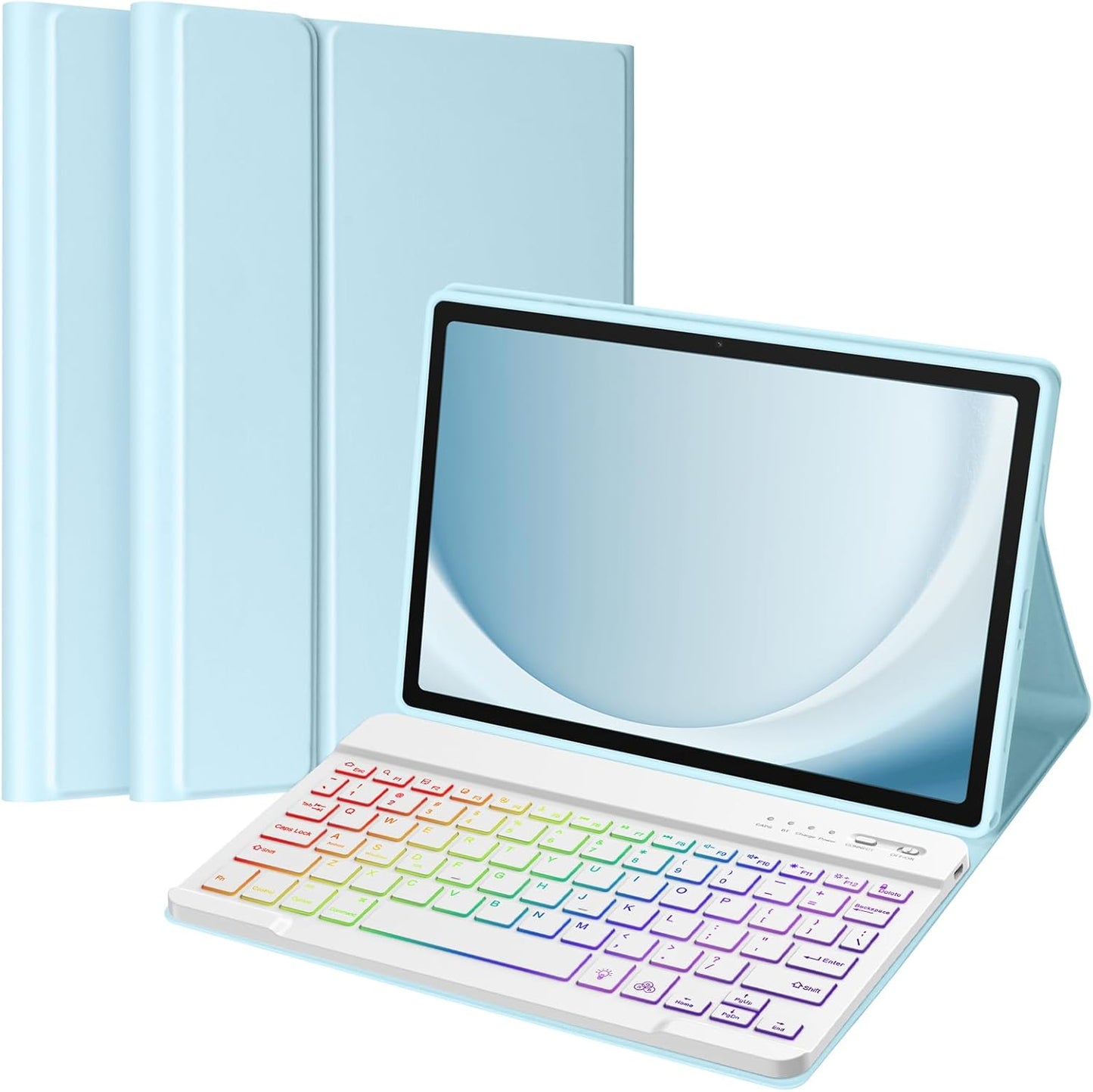 Blue Backlit Keyboard Case for Galaxy Tab A9 Plus 11