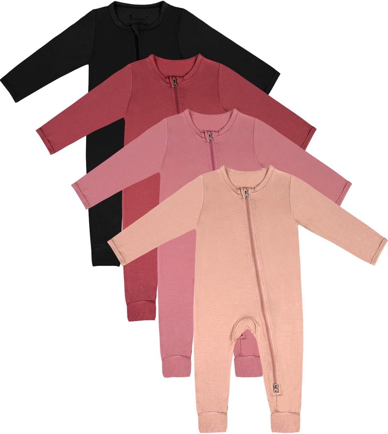 Jimonda Baby Footless Pajamas with Dual Zipper for Easy Changes