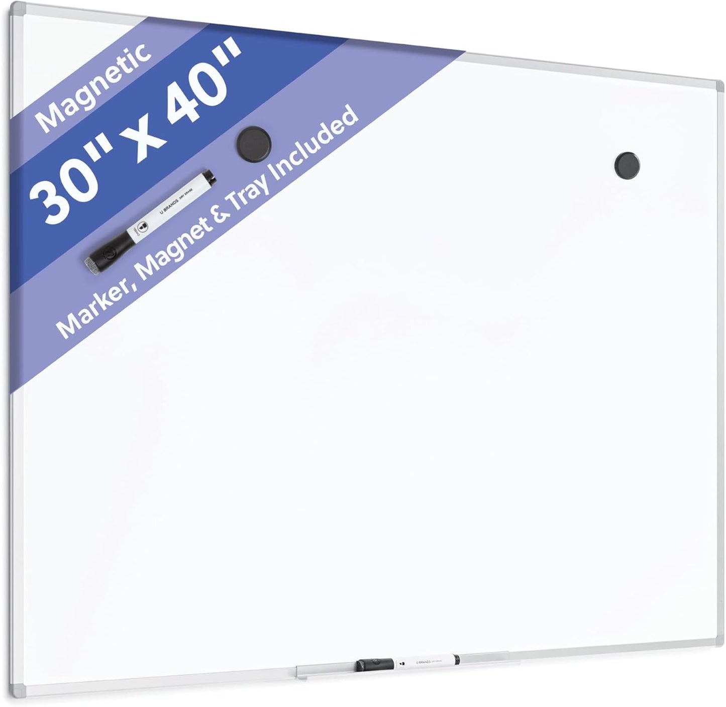 Magnetic Dry Erase Board 40in x 30in for Creative Workspaces