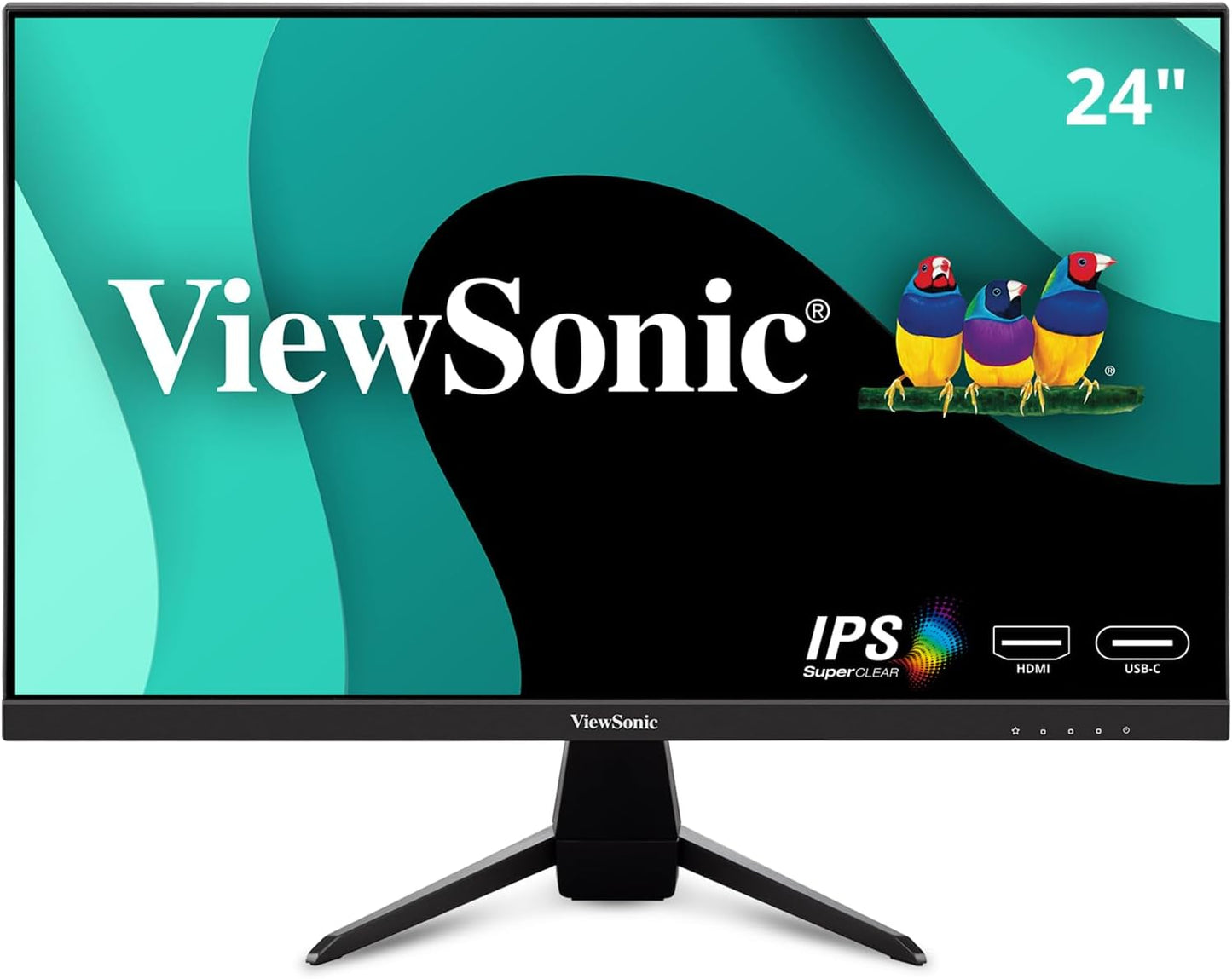 ViewSonic 24 1080p Monitor, 65W USB C, Ultra-Thin Bezels