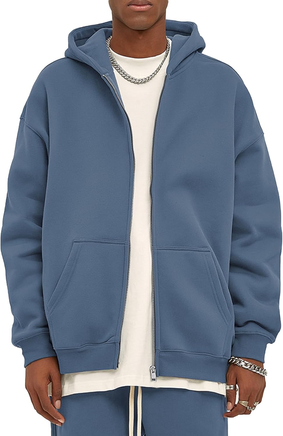 Flygo Mens Zip Up Hoodies for Trendy Vintage Streetwear Style