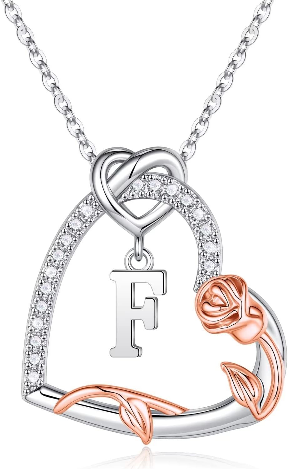 925 Sterling Silver Heart Initial Necklace for Women Gifts
