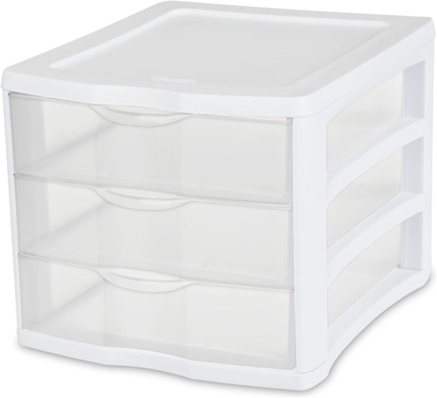 Sterilite ClearView Compact Stacking 3 Drawer Storage Organizer