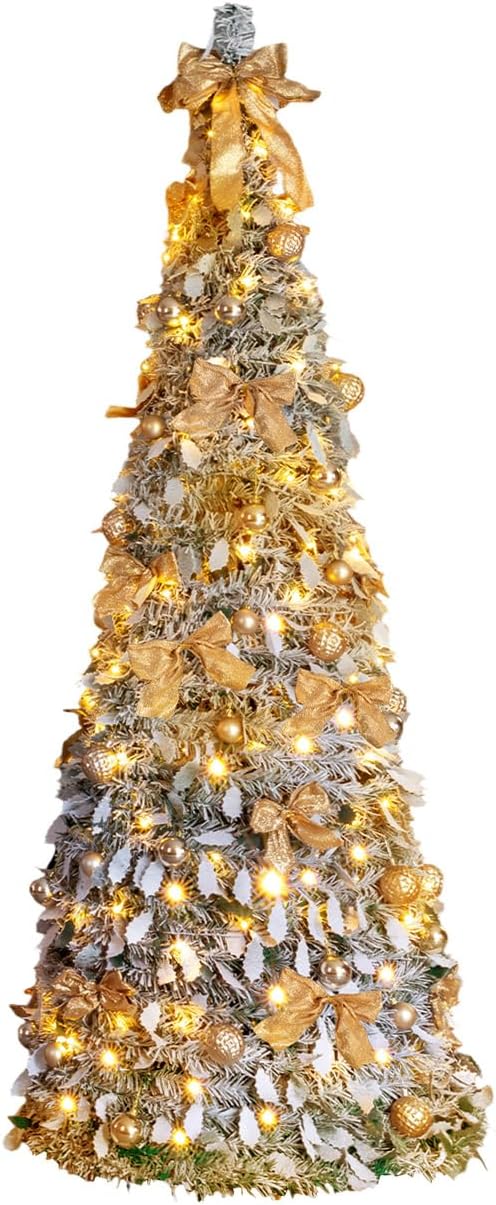 VINGLI 6ft Pre Lit Pop Up Christmas Tree for Holiday Cheer
