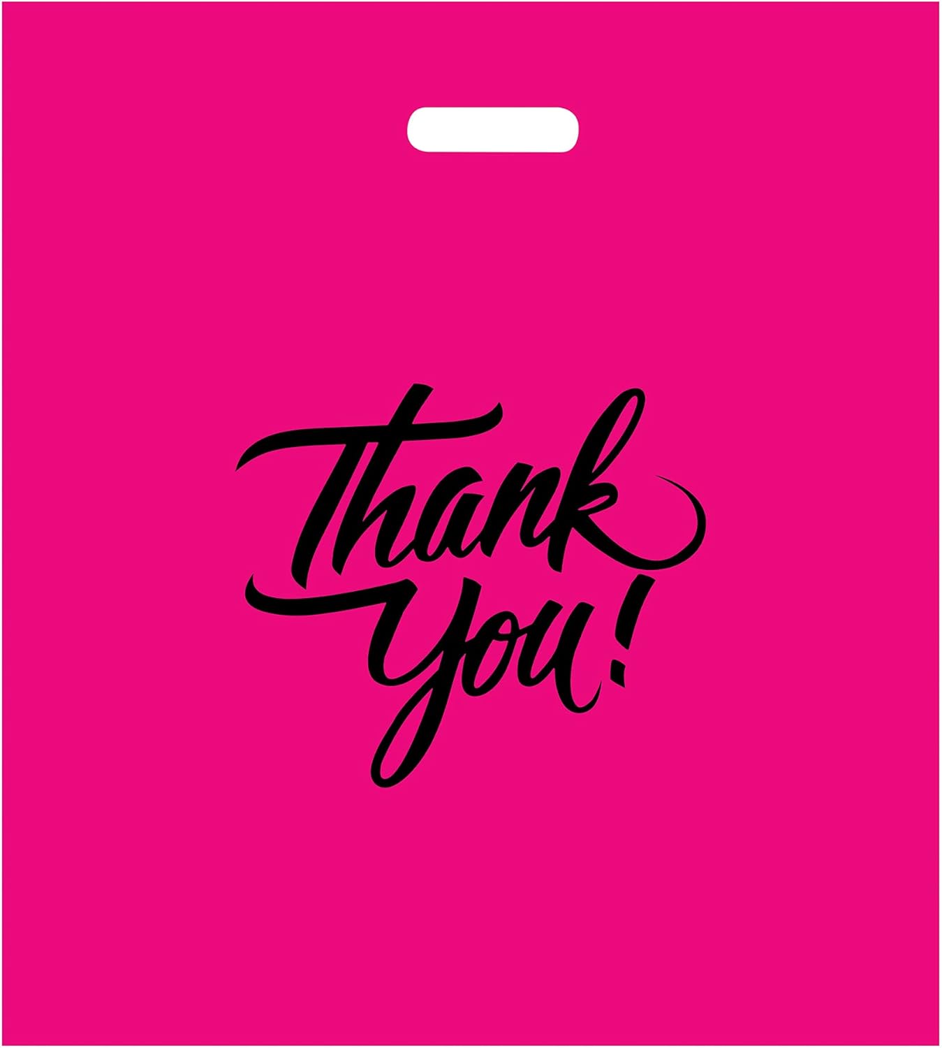 Thank You Merchandise Bags with Die Cut Handles for Retail Use