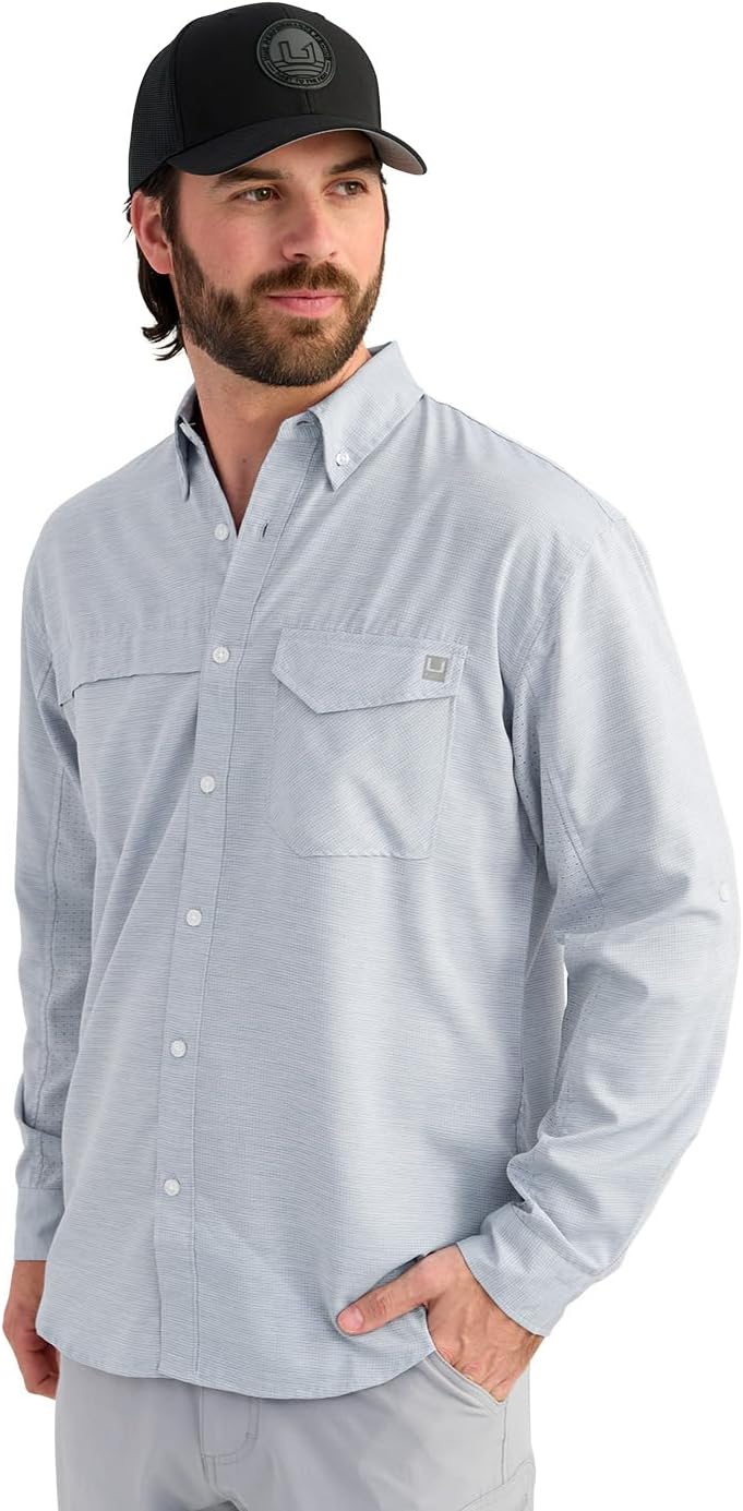 HUK Men's Tide Point Long Sleeve Button Down Shirt Review