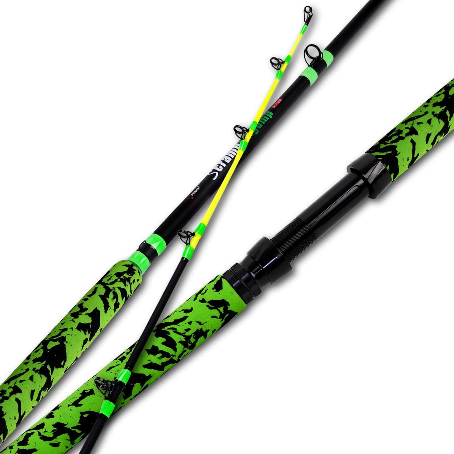 Fiblink Portable Catfish Rods - Travel-Friendly & Camo Handle