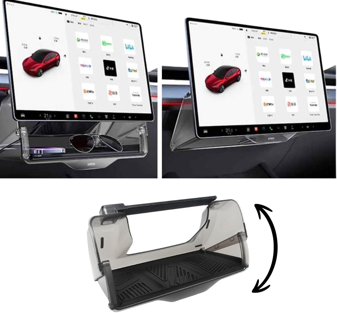 SUPERLIT Under Screen Storage Box for Tesla Model Y & 3