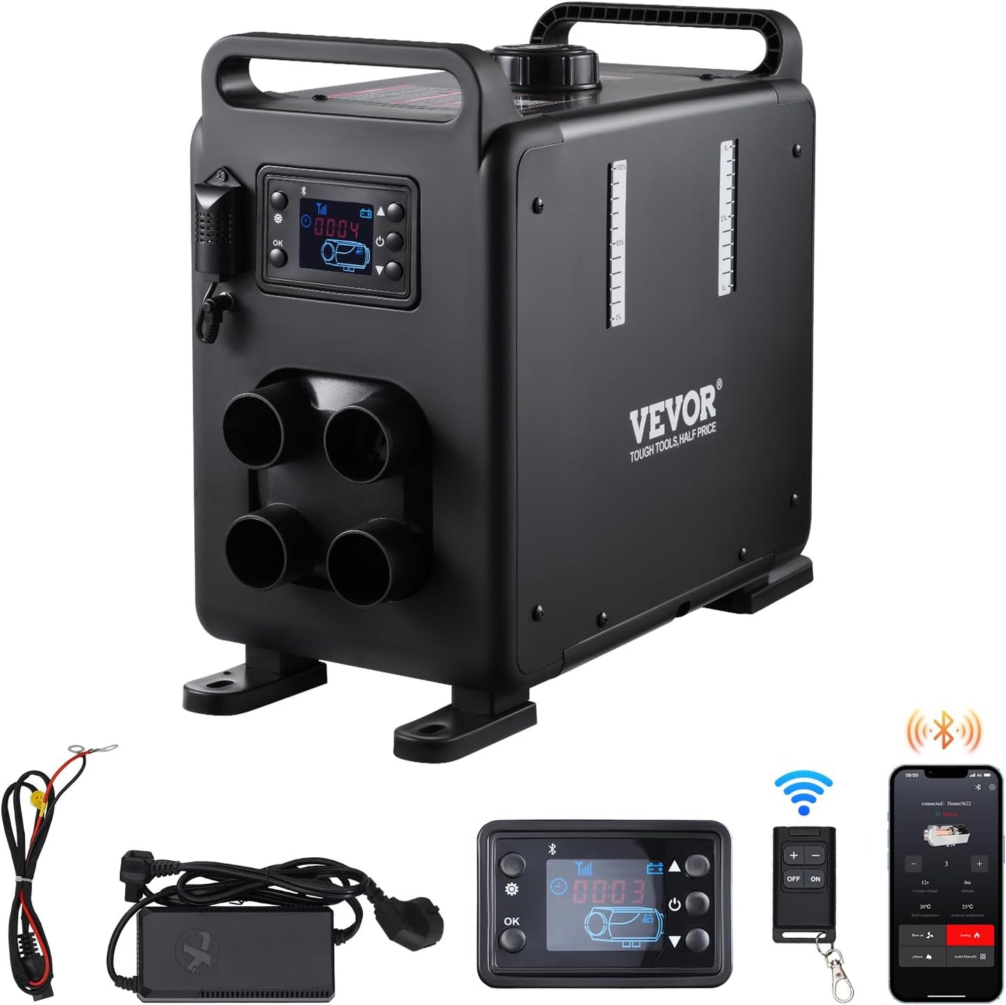 VEVOR 8KW Diesel Heater: Fast Heating, Remote Control, CO Alarm