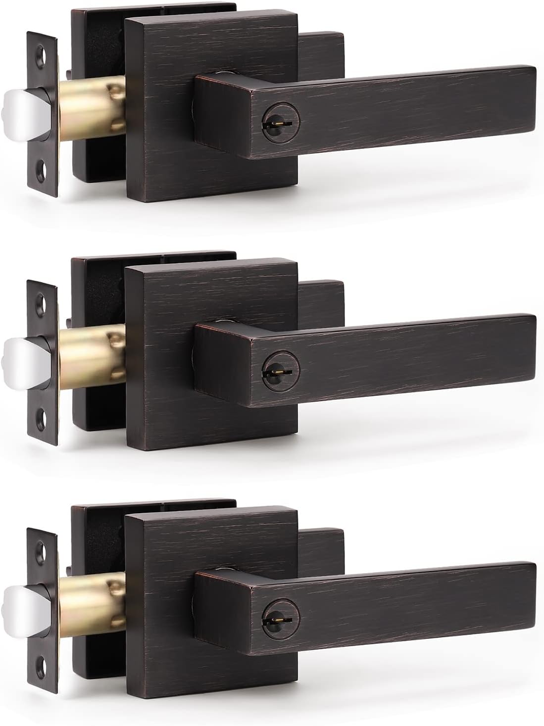 KNOBWELL Oil Rubbed Bronze Door Handle for Secure Entry