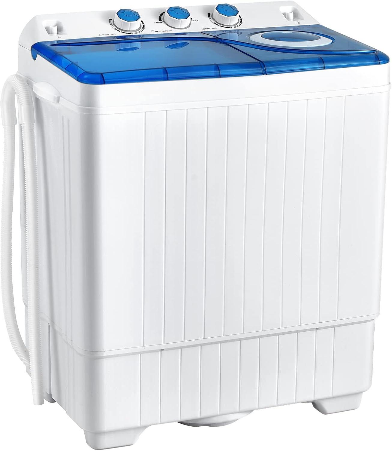 COSTWAY Portable Twin Tub Washer 26lbs Capacity, Built-in Drain Pump - Perfect for Home, Dorm, Apartment Laundry