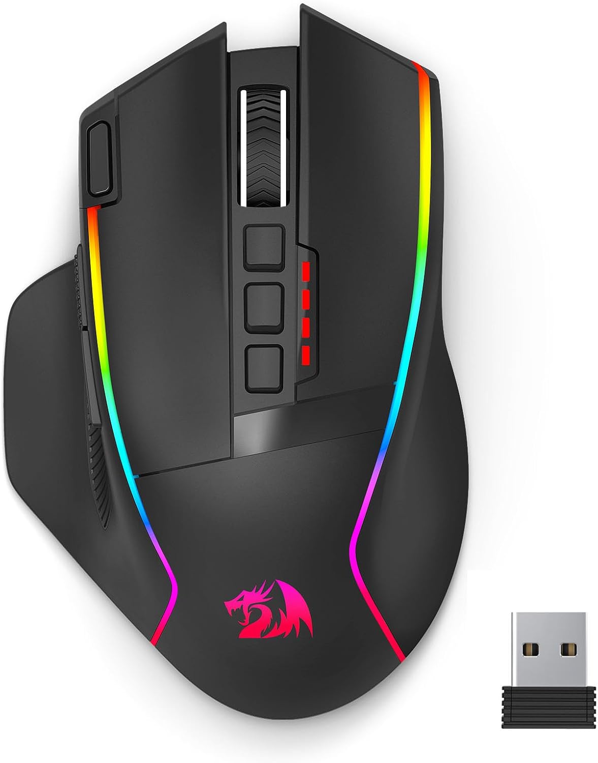 Redragon Wireless Gaming Mouse - 16000 DPI Rapid Fire, 9 Macro Buttons, RGB Backlight