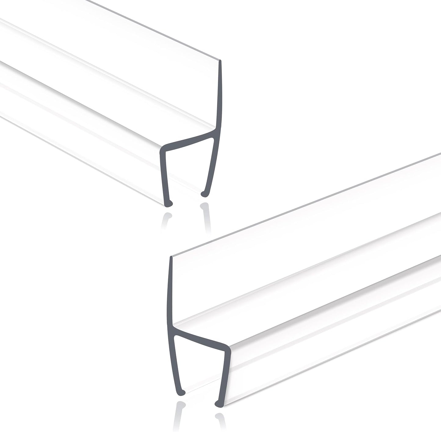Frameless Shower Door Seal Strip 2 Pack for 3/8 Inch Glass