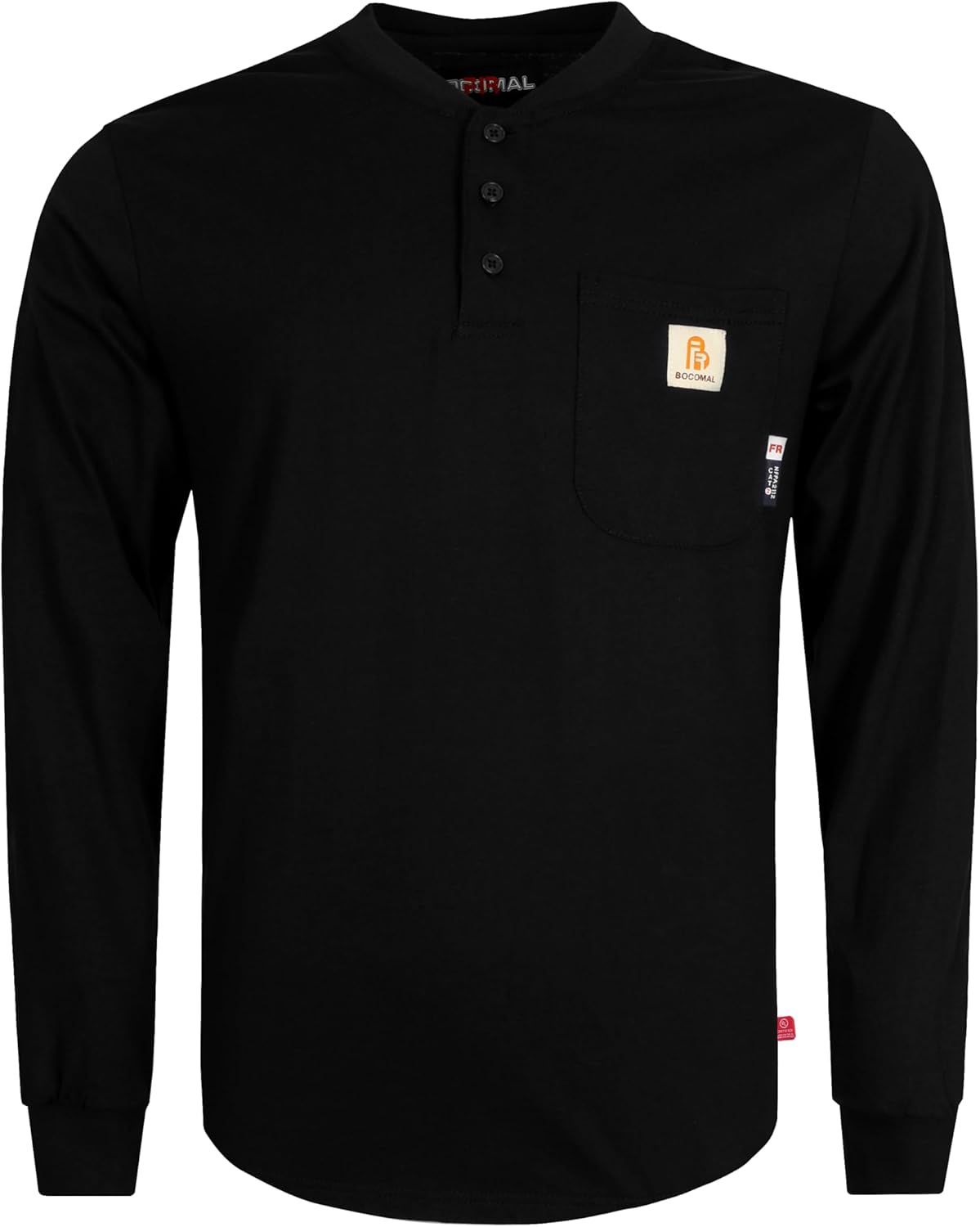 BOCOMAL FR Shirts Lightweight Flame Resistant Henley Workwear