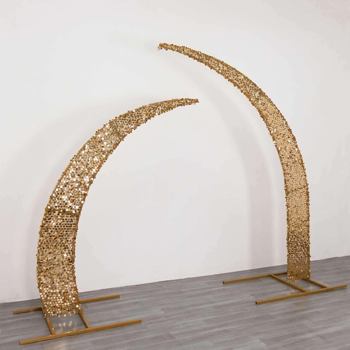 Transform Your Wedding with Gold Payette Sequin Arch Covers