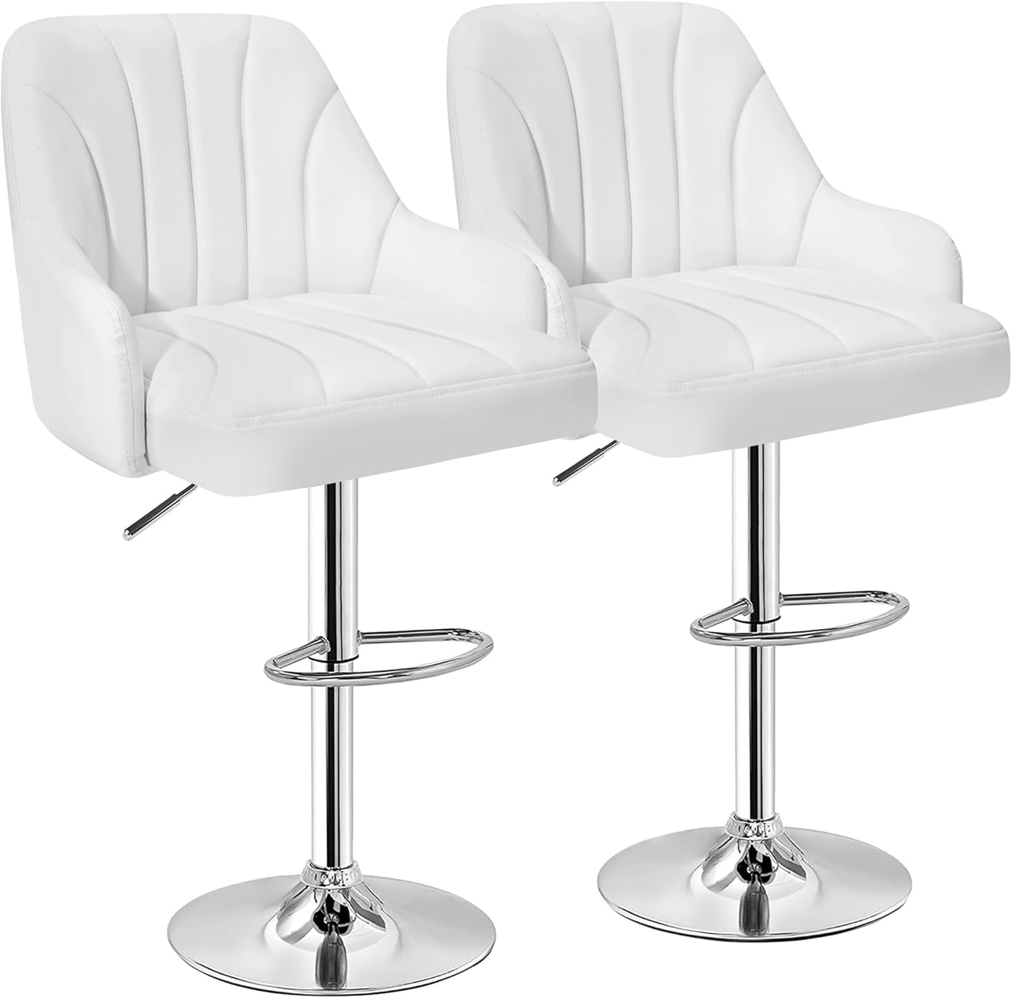 VECELO Adjustable Bar Stools Set of 2 for Modern Kitchens