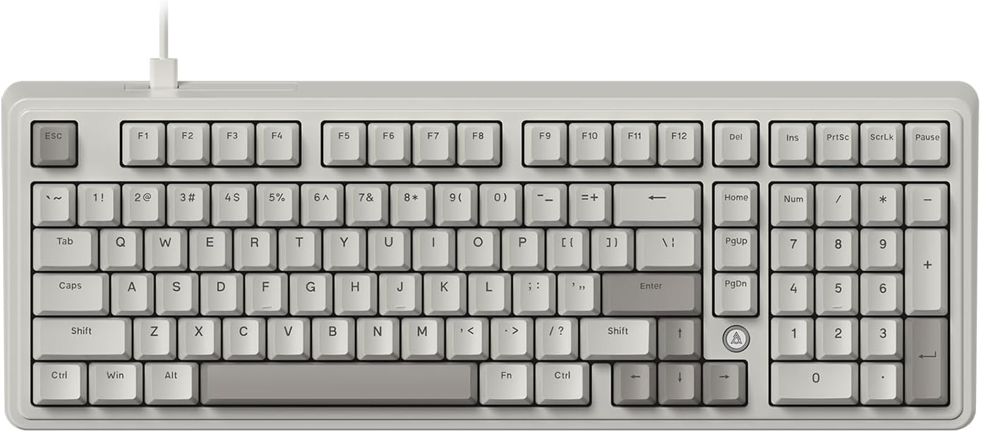 Retro Mechanical Keyboard with Hot-Swappable Red Switches