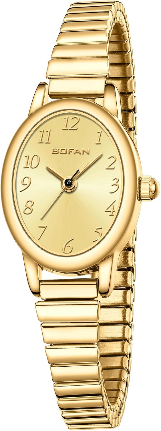 BOFAN Women's Gold Watch - Easy Read Quartz, Waterproof