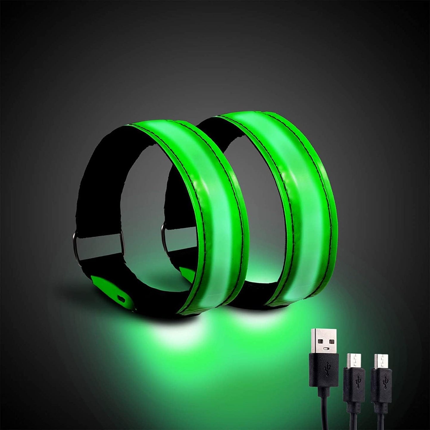 Rechargeable LED Armband for Runners x2 - Stay Visible!