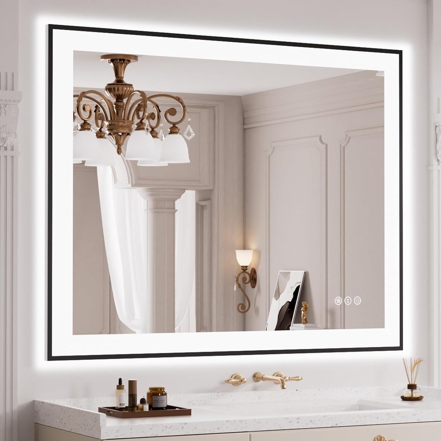 Dimmable LED Bathroom Mirror with Anti-Fog and Memory Function