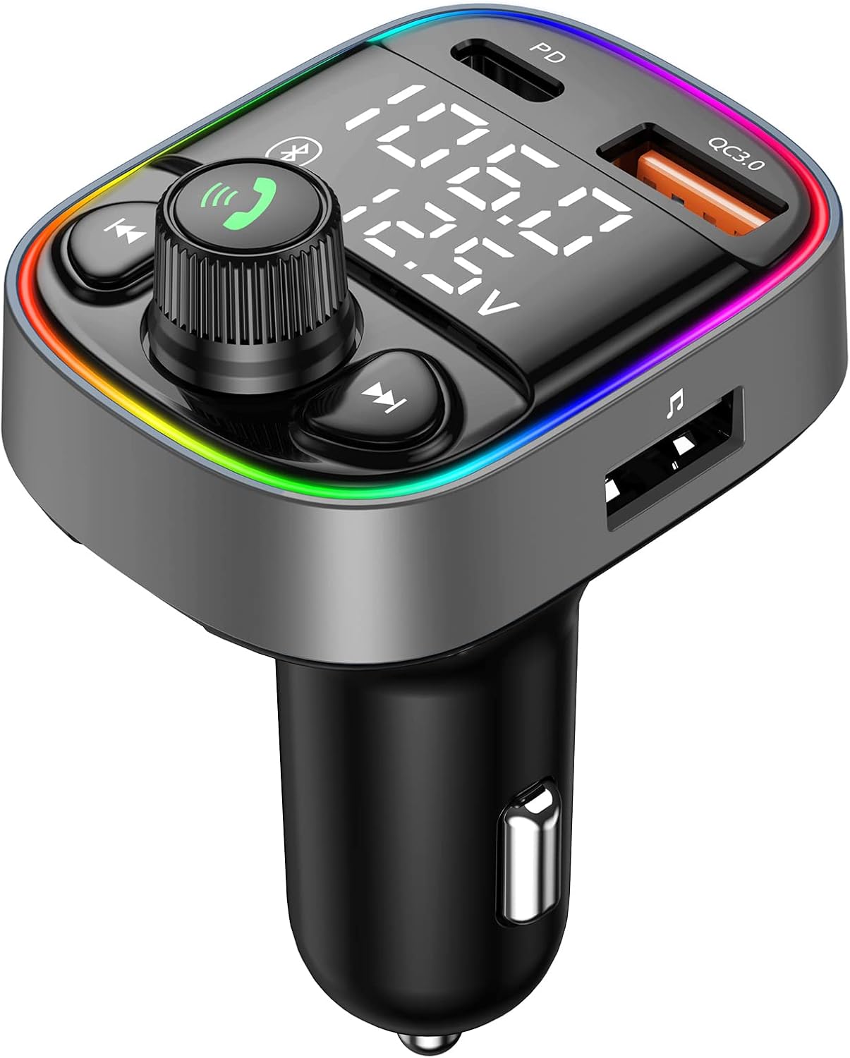 LIHAN Bluetooth Car Adapter: Wireless Handsfree Calls & Charging