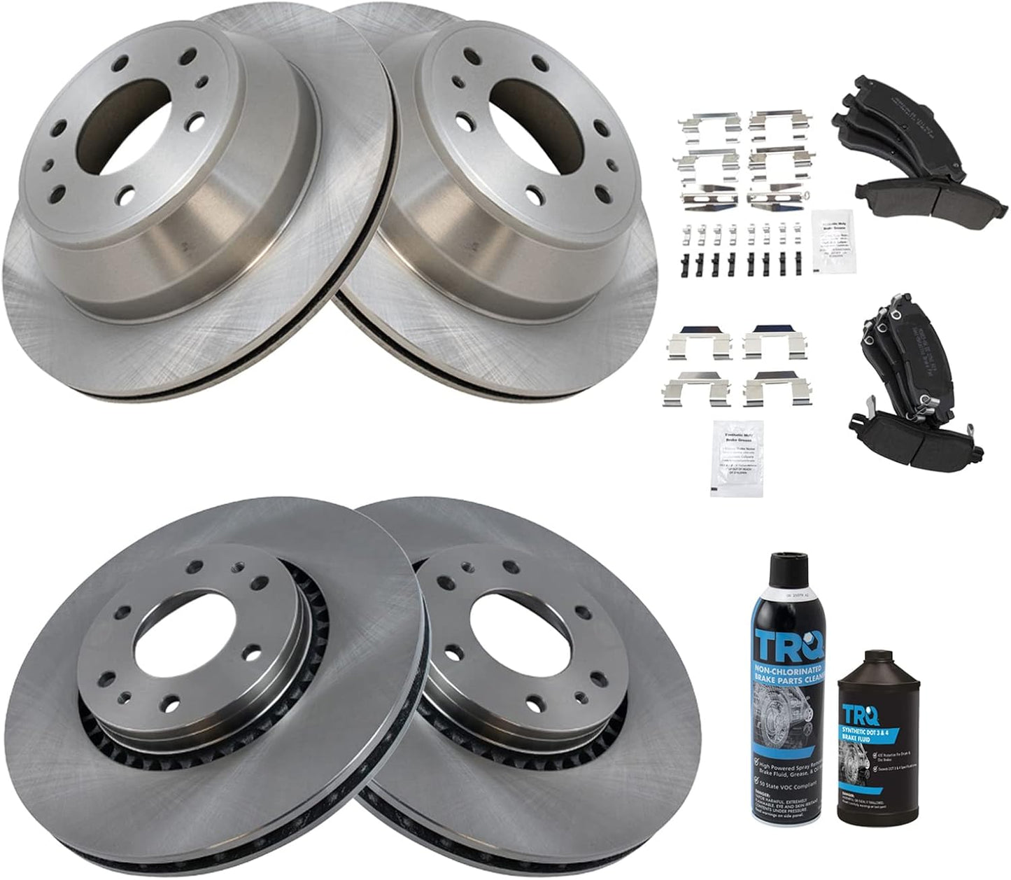 TRQ Semi-Metallic Brake Pad & Rotor Kit for GM SUV Trucks
