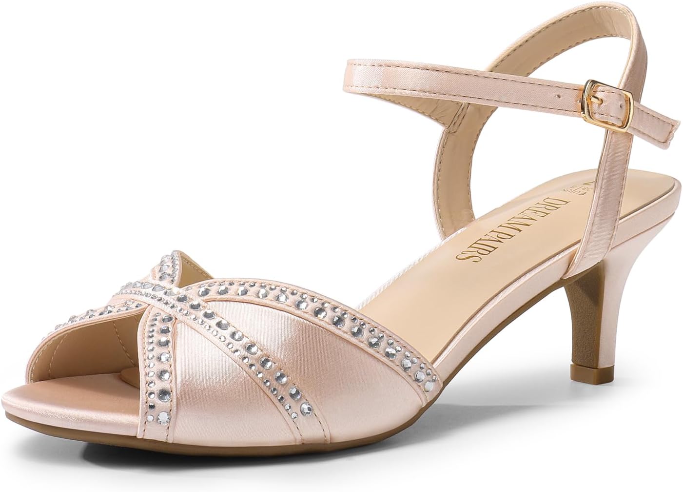 DREAM PAIRS Women's Nina Low Heel Pump Sandals for Comfort