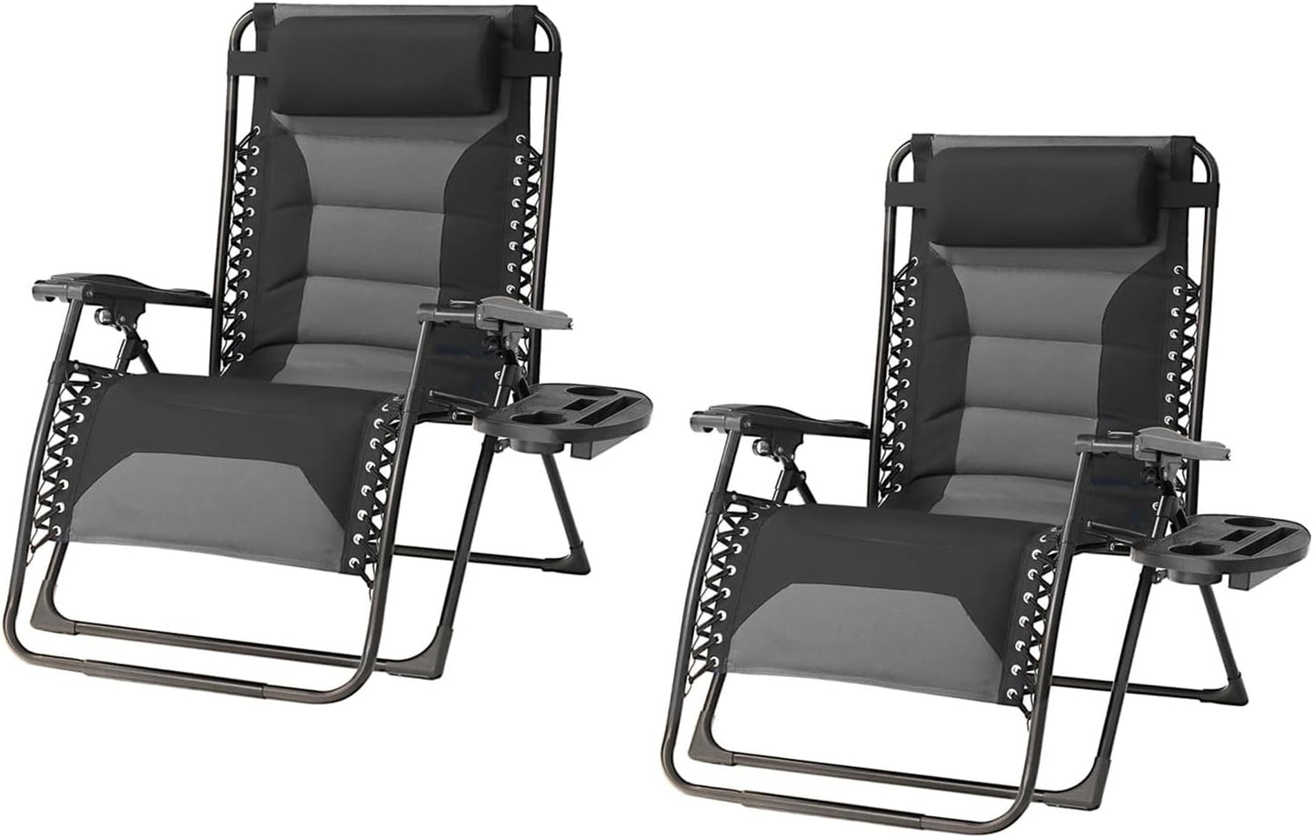 Oversized Padded Recliner Set of 2 for Outdoor Relaxation