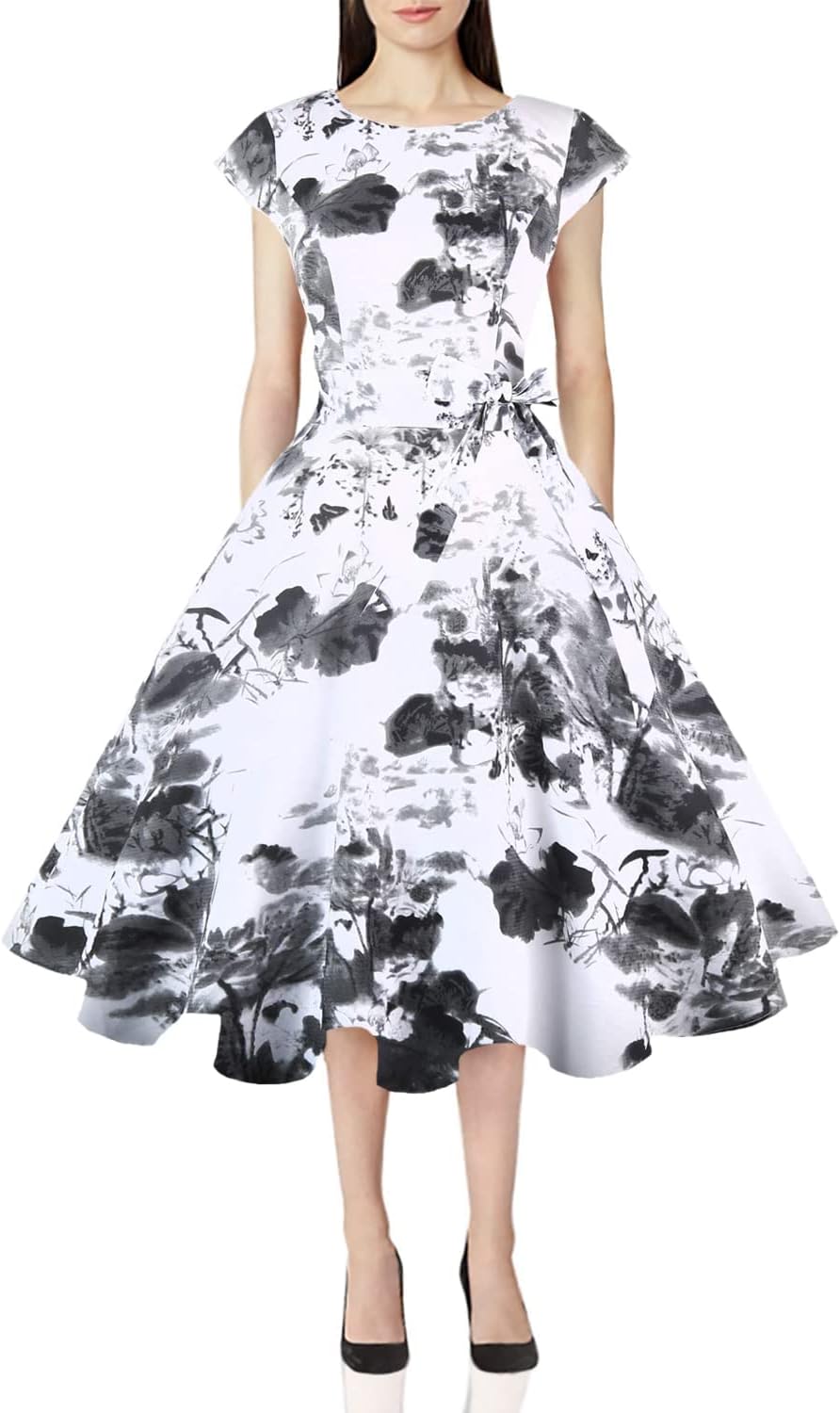 Vintage Swing Cocktail Party Dress with Pockets for Women