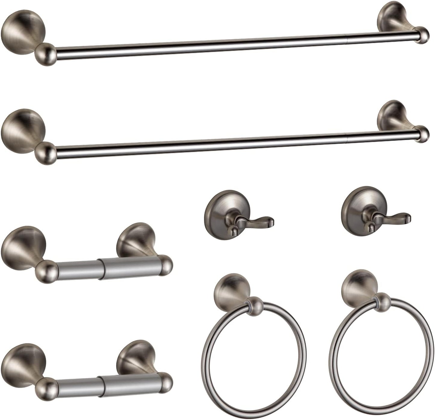 BGL Bathroom Hardware Set with Adjustable Towel Bars and Hooks