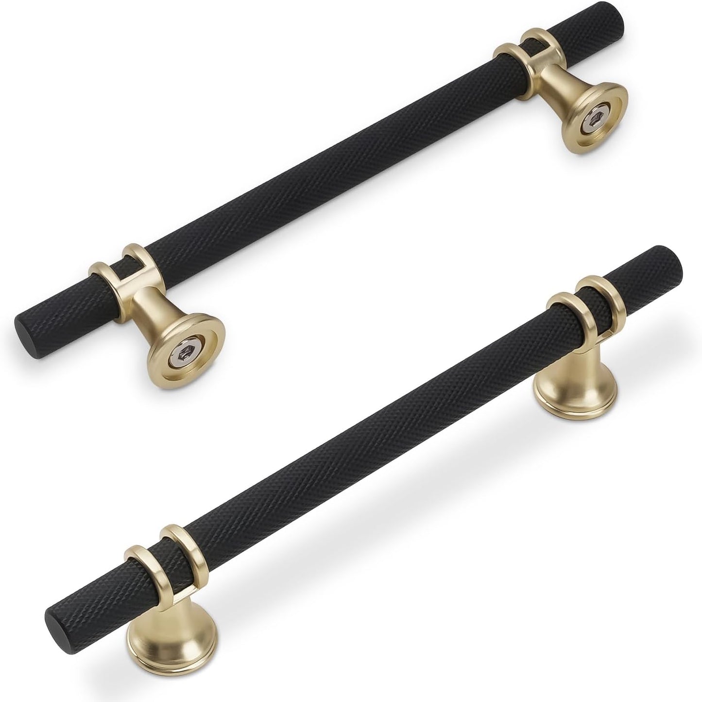 10 Pack 5 Inch Cabinet Pulls in Matte Black and Brushed Gold