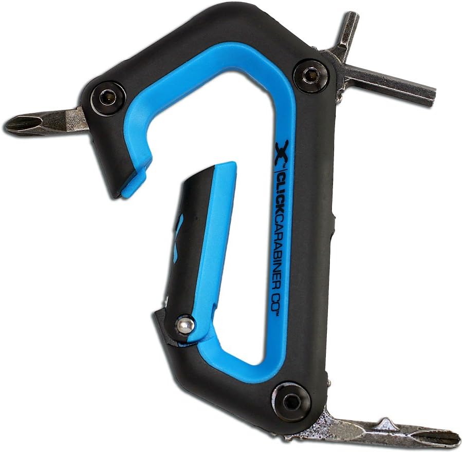 Neon Blue Click Carabiner Tool - Easy Access