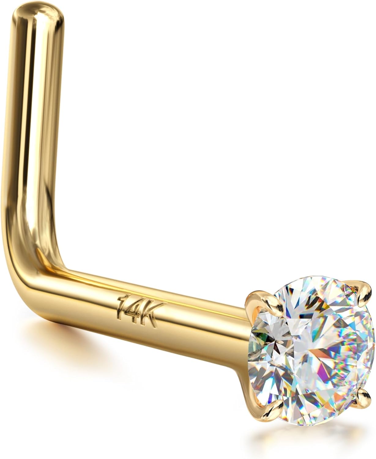 14K Gold Nose Rings Studs for Sensitive Skin - Exquisite Craft