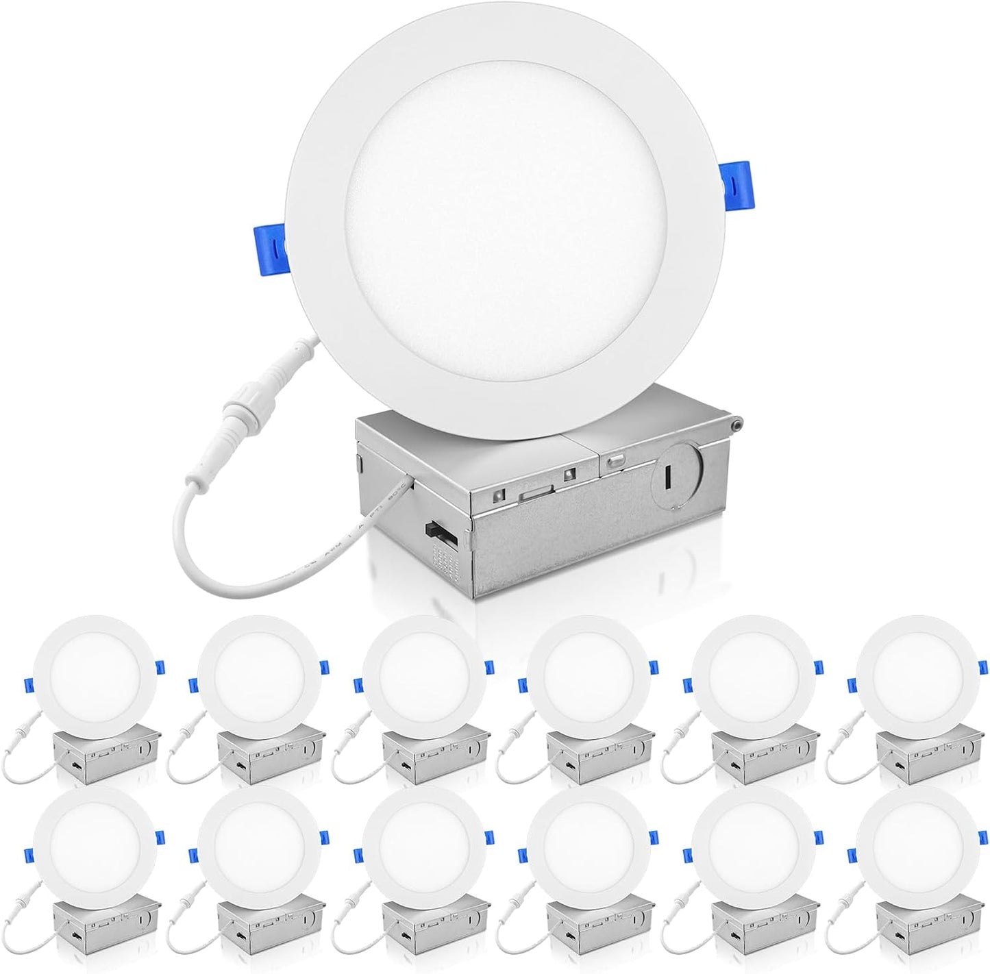 12 Pack 6 Inch Slim LED Recessed Lighting for Bright Spaces