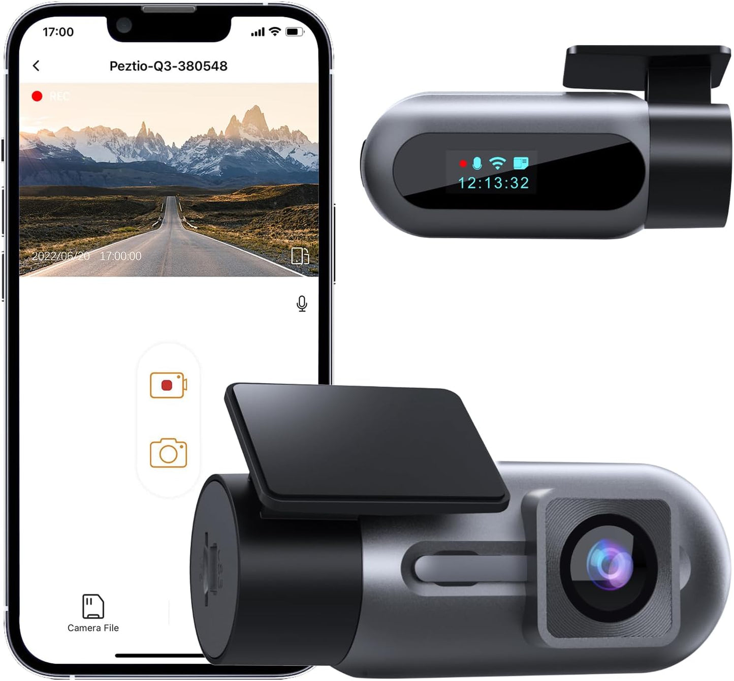 FHD 1080P Dash Cam: Night Vision, 24H Parking Mode