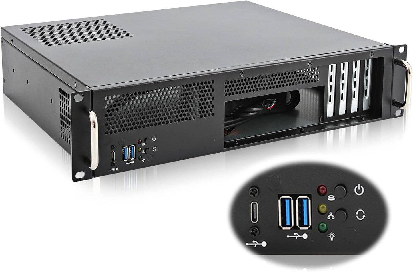 RackChoice 2U Server Chassis Short Depth for Micro-ATX Builds