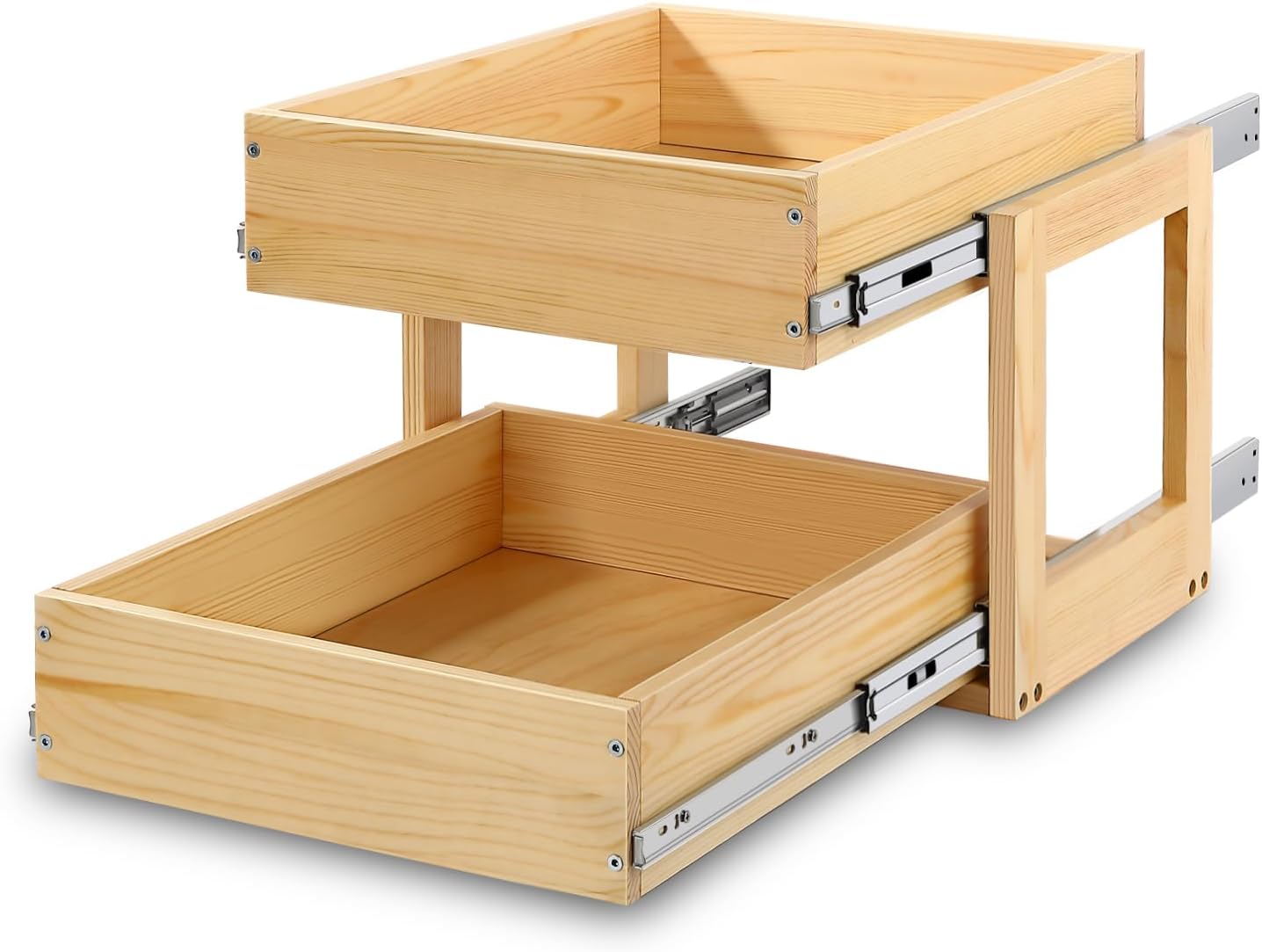 Pull Out Cabinet Organizer with Soft Close Slide Out Drawers