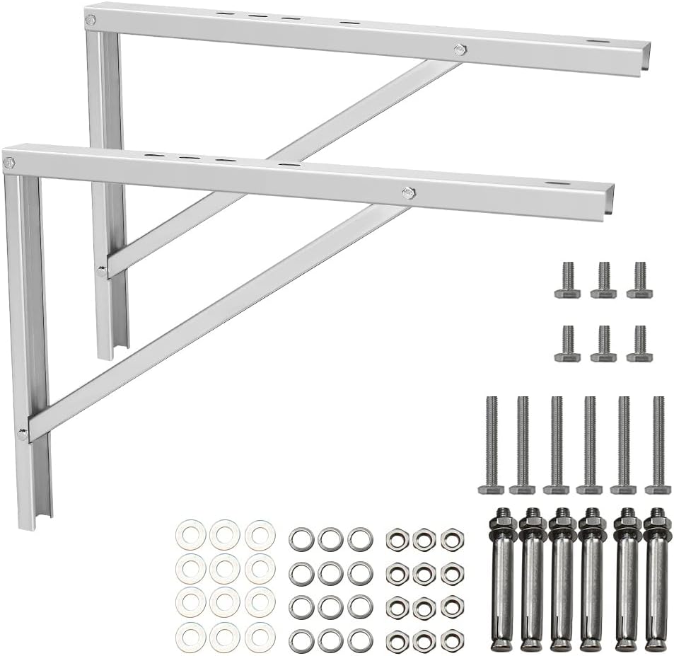 POPMOON Heavy-Duty AC Bracket Set | Supports 440lb | Adjustable for 9000-36000 Btu