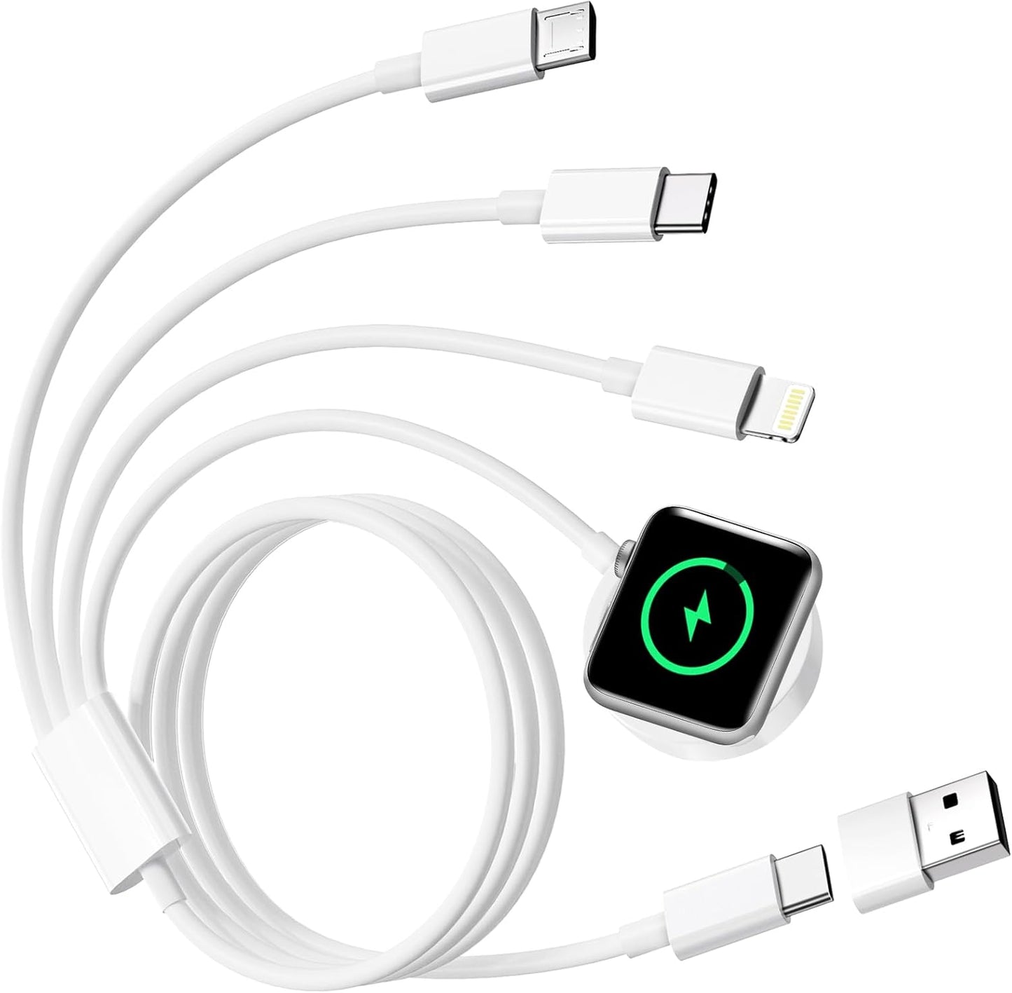 Fast Charge Apple Watch & iPhone with 4-in-2 Cable