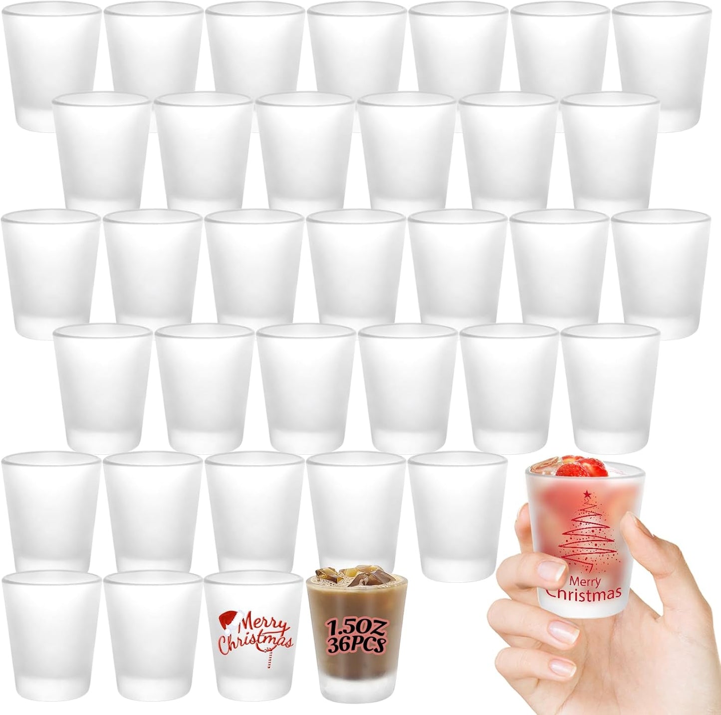 36 Pack Sublimation Shot Glasses for Creative DIY Projects