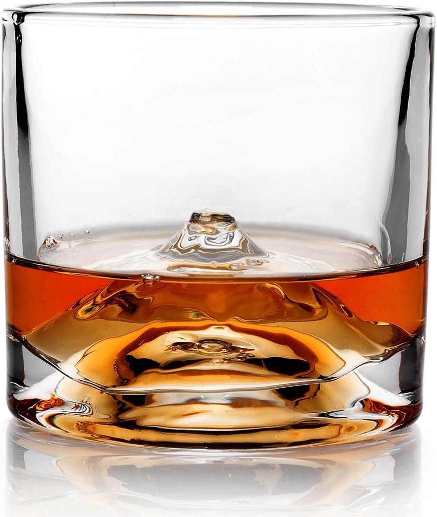 Mount Fuji Heavy Crystal Whiskey Glasses Gift Set for Men