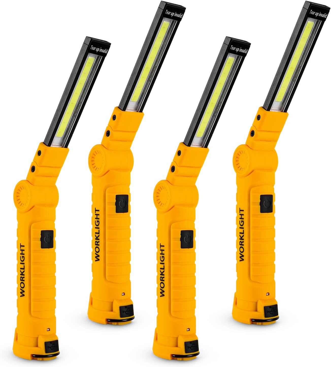 4 Pack Rechargeable LED Work Lights with Magnetic Base for All Uses