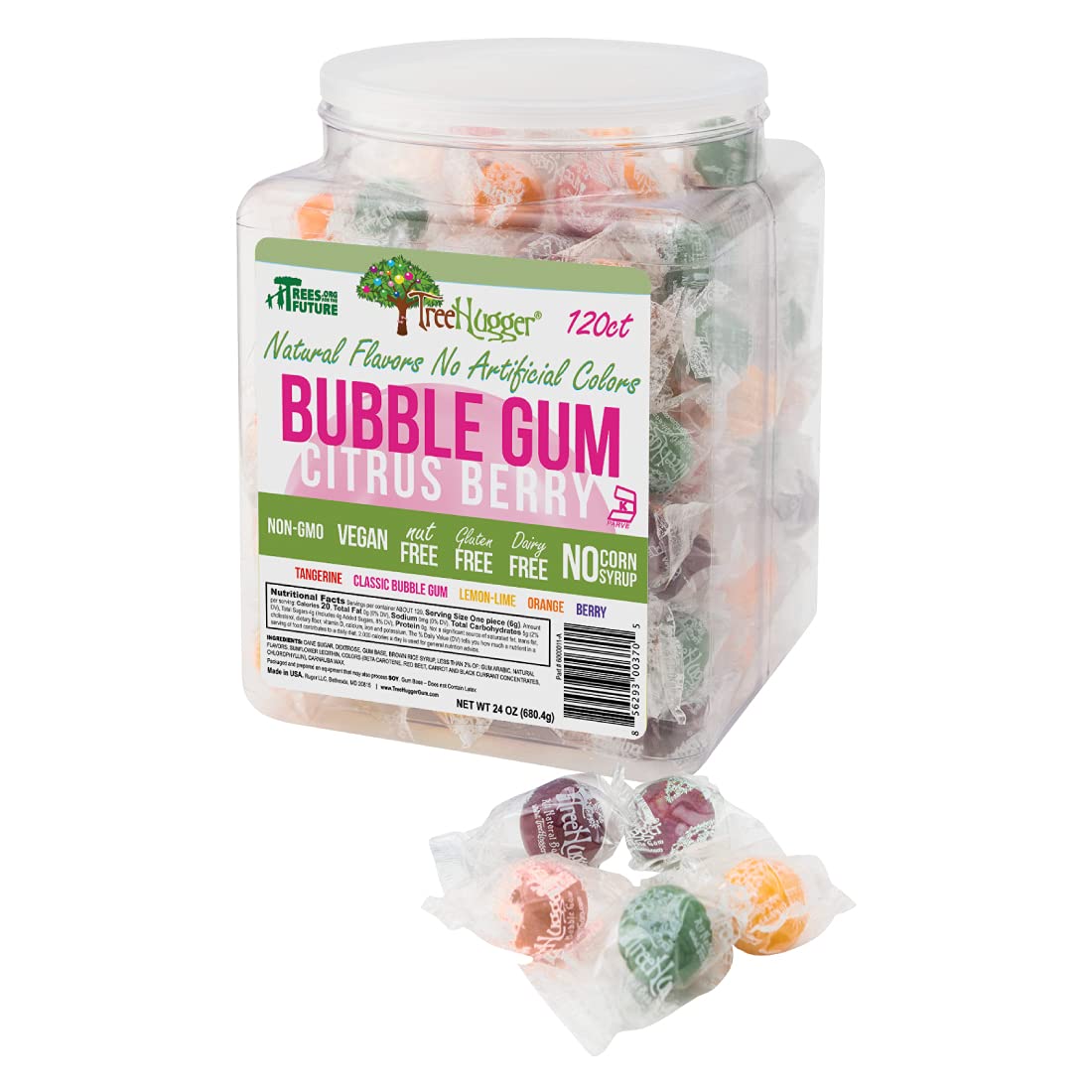 Tree Hugger Bubble Gum Citrus Berry Natural Flavors 120 Count