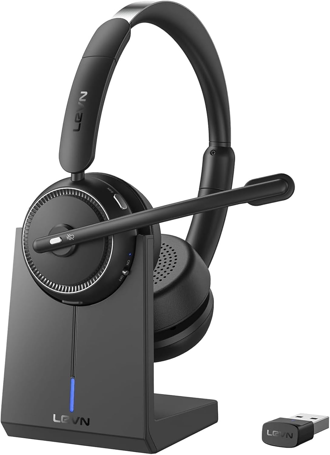 Wireless Headset with Mic for Work - Noise Cancelling & Mute