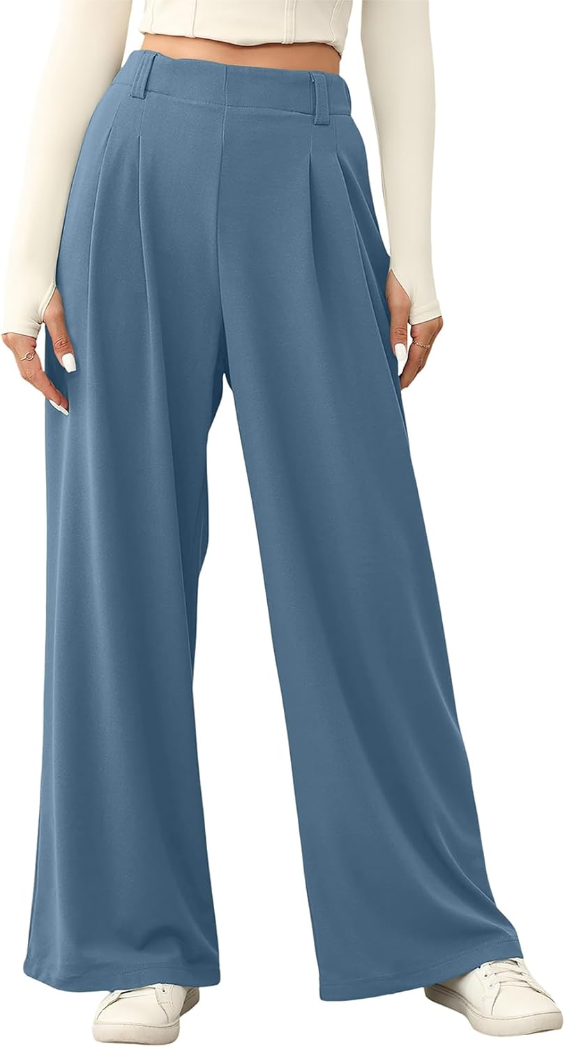 EVALESS Wide Leg Pants for Women - High Waisted Palazzo Trousers