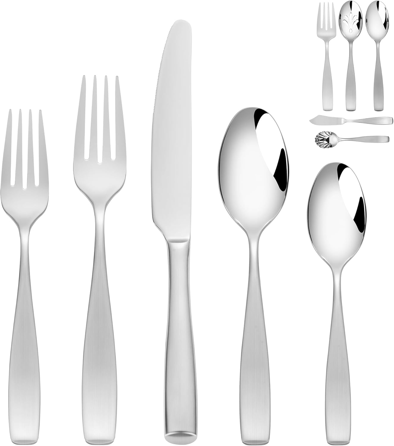 45-Piece Stainless Steel Flatware Set for 8, Heavy Duty Silverware