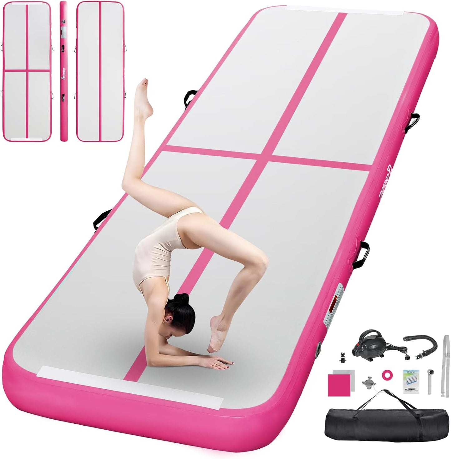 FBSPORT Inflatable Air Gymnastics Mat for Home Use and Training